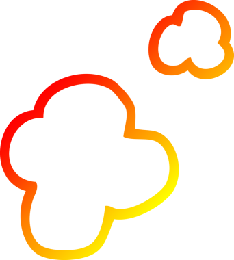 Bir insan tarafından çizilen çizgi film dumanının sıcak gradyan çizgisi