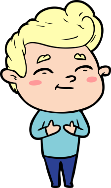 Bir insan tarafından çizilmiş mutlu çizgi film adamı.