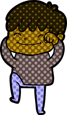 Bir insan tarafından çizilmiş mutlu çocuk çizgi filmi.