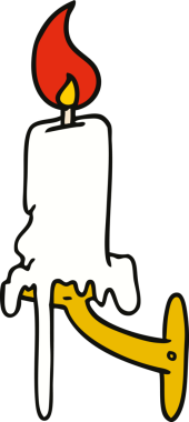 Bir insan tarafından çizilmiş bir mum çubuğu karalaması.