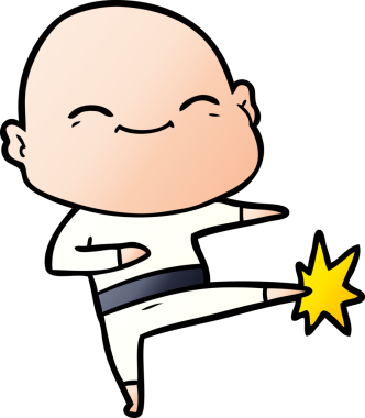 Bir insan tarafından çizilmiş mutlu, kel adam.