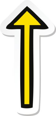 Bir insan tarafından çizilmiş uzun ok sembolü.