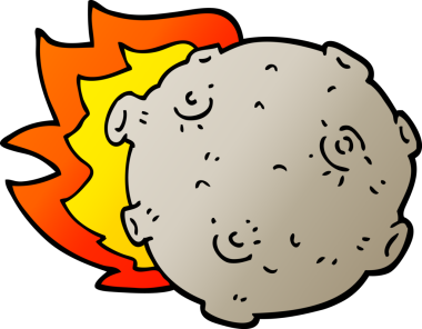 bir insan tarafından çizilmiş vektör gradyan çizim çizimi asteroidi