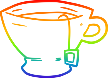 Bir insan tarafından çizilmiş bir fincan çayın gradyan çizgisi