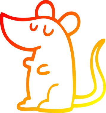 Bir insan tarafından çizilen çizgi film faresinin sıcak çizgi çizimi