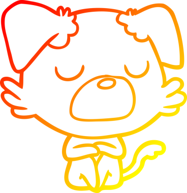 Bir insan tarafından çizilmiş çizgi film köpeğinin sıcak çizgi çizimi