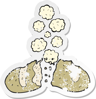 Bir insan tarafından çizilmiş bir somun ekmeğin gerilmiş yapıştırması.