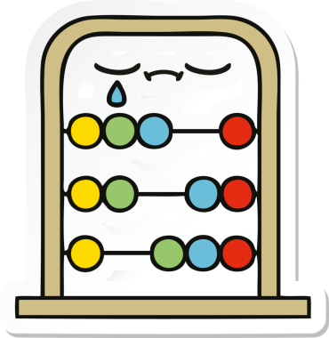 Bir insan tarafından çizilmiş şirin bir abaküs karikatürü çıkartması.