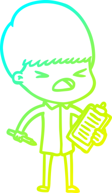 Bir insan tarafından çizilen bir çizgi filmin soğuk gradyan çizimi.