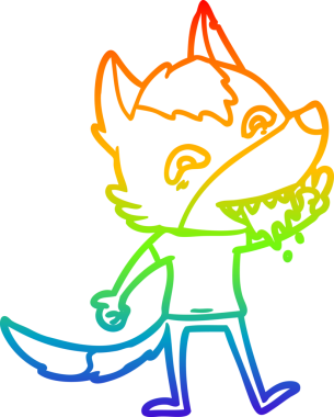 Gökkuşağı gradyan çizgisi insan tarafından çizilmiş aç bir kurt çizgi.