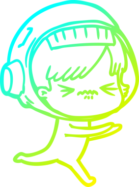 Bir insan tarafından çizilmiş kızgın bir uzay kızı çizimi.