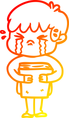 Bir insan tarafından çizilmiş, ağlayan bir çizgi film çocuğu çizimi.