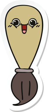 Bir insan tarafından çizilmiş şirin bir karikatür fırçasının çıkartması.