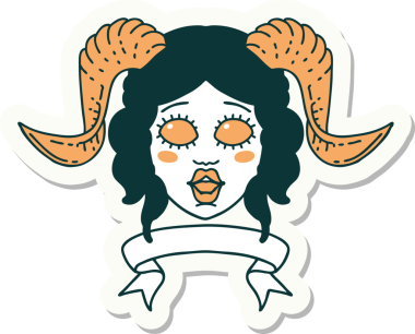 Bir insan tarafından çizilmiş parşömen pankartıyla bağlanmış karakter yüzü etiketi