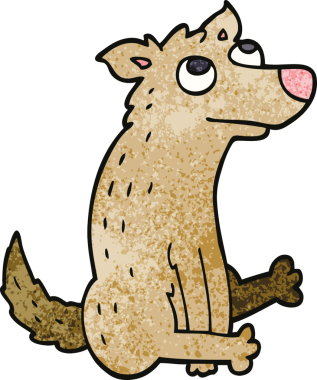 Bir insan tarafından çizilmiş karalama köpeği.