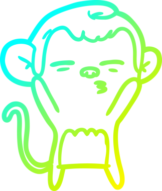 Bir insan tarafından çizilmiş şüpheli bir maymunun soğuk gradyan çizimi