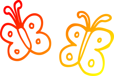 Bir insan tarafından çizilmiş bir kelebeğin sıcak çizgi çizimi