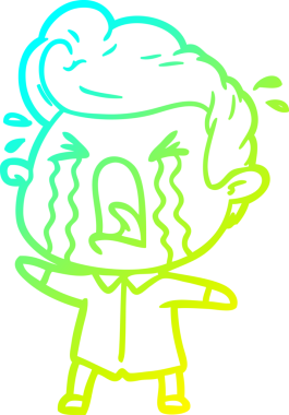 Bir insan tarafından çizilmiş ağlayan bir karikatür çizimi.