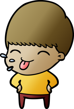 Bir insan tarafından çizilmiş komik çizgi film çocuğu.