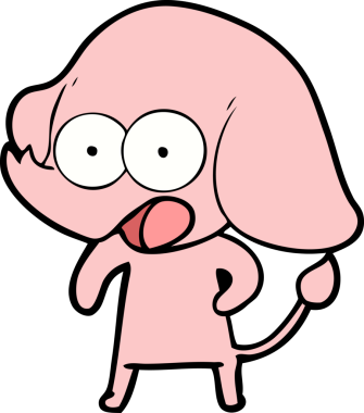 Bir insan tarafından çizilmiş şirin bir fil.