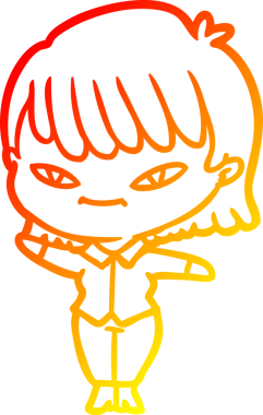 Bir insan tarafından çizilmiş bir karikatür kadın çizimi