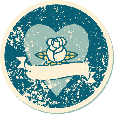 Bir insan tarafından çizilmiş kalp gülü ve bayrağının sembolik dövmeli resmi.