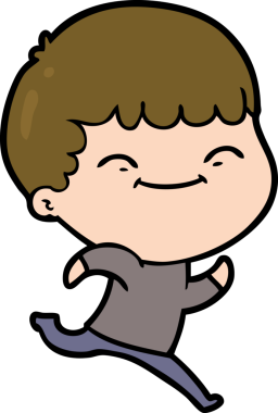 Bir insan tarafından çizilmiş mutlu çocuk çizgi filmi.