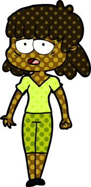 Bir insan tarafından çizilmiş yorgun bir kadın.