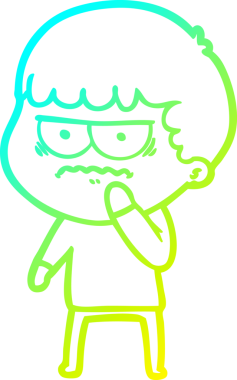 Bir insan tarafından çizilmiş bir çizgi filmin soğuk gradyan çizimi.