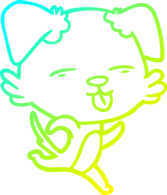 Bir insan tarafından çizilmiş bir çizgi film köpeğinin soğuk çizgi çizimi.