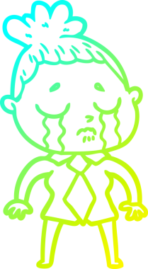 Bir insan tarafından çizilmiş ağlayan bir karikatür çizimi.