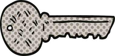 bir insan tarafından çizilmiş çizgi roman tarzı bir anahtar