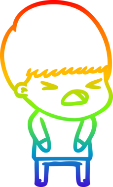 gökkuşağı gradyan çizgi çizimi bir insan tarafından çizilmiş stresli bir adam