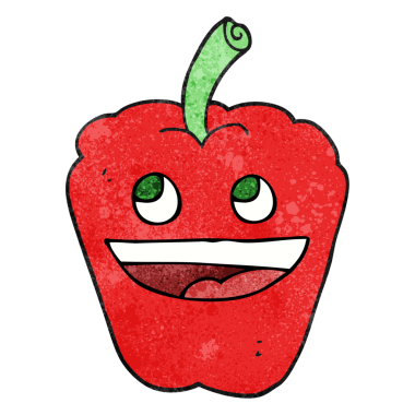 Bir insan tarafından çizilmiş serbest dokuma karikatür biberi