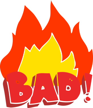 Bir insan tarafından çizilen kötü sembolün düz renk çizimi