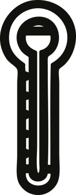 Bir insan tarafından çizilmiş cam termometre simgesi