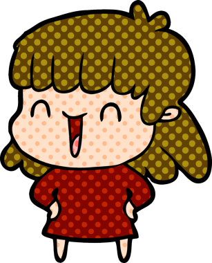 Bir insan tarafından çizilmiş karikatür kadın.