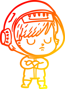 Bir insan tarafından çizilmiş bir astronot kadın çizgi çizimi.