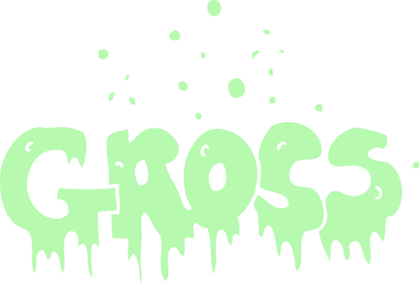 Bir insan tarafından çizilen brüt kelimenin düz renk çizimi