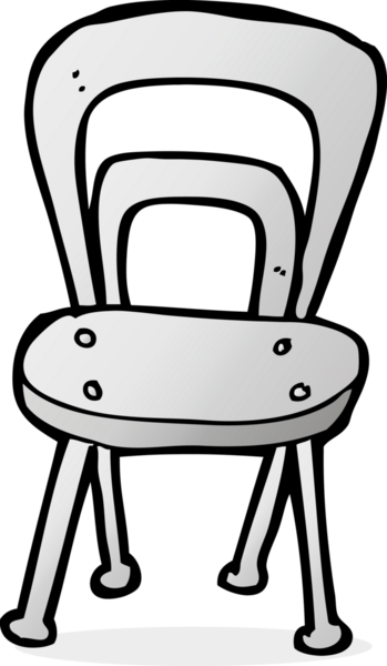 Bir insan tarafından çizilmiş karikatür sandalye.