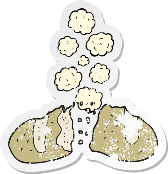 Bir insan tarafından çizilmiş bir somun ekmeğin gerilmiş yapıştırması.