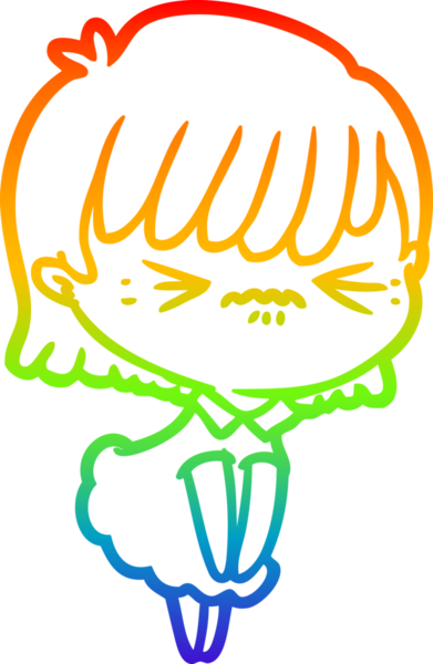 gökkuşağı gradyan çizimi bir insan tarafından çizilmiş bir çizgi film kızı