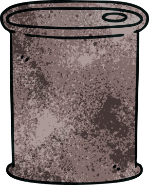 Bir insan tarafından çizilmiş garip bir çizgi film fıçısı.