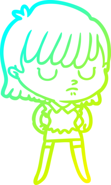 Bir insan tarafından çizilmiş bir karikatür kadın çizimi.