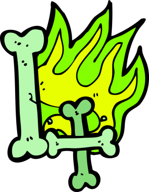 Bir insan tarafından çizilmiş bir cadılar bayramı kemik numarası.