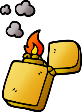 Bir insan tarafından çizilmiş karalama altın çakmağı.