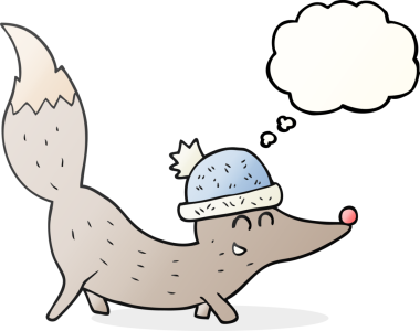 Serbest çizim düşünce balonu çizgi filmi küçük kurt bir insan tarafından çizilmiş.