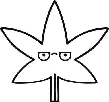 Bir insan tarafından çizilmiş bir sonbahar yaprağının çizgi çizimi