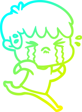 Bir insan tarafından çizilmiş ağlayan çizgi film çocuğu çizimi.