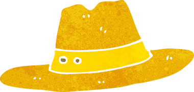 Bir insan tarafından çizilmiş çizgi film şapkası.